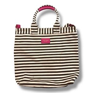 Henri Bendel New York Canvas Magazine Striped Tote Bag